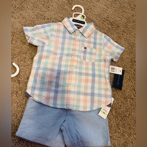 Tommy Hilfiger Kids Pastel Plaid set - Blue, Pink, and White